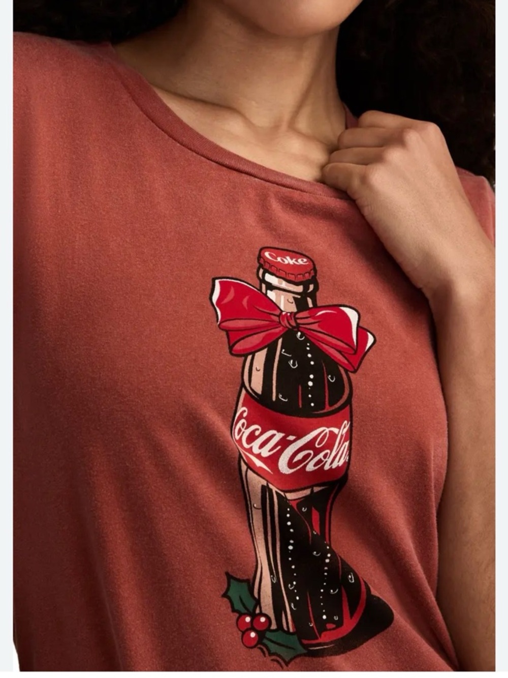 LUCKY BRAND Coca-Cola® Christmas Bottle Cotton Graphic T-Shirt | Red Ochre | XXL